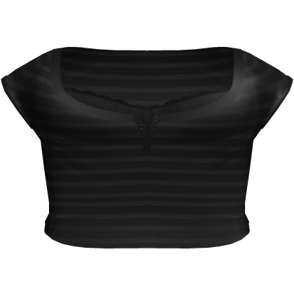 Cute Striped Laced 2000s Grunge Top in Black Roblox item