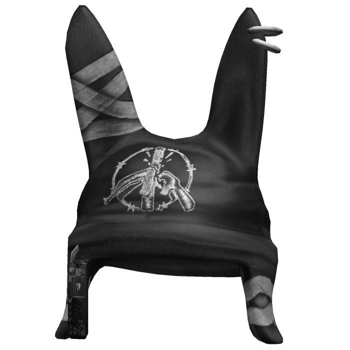 Bandaged N Pierced Black Bunny Hood Vkei