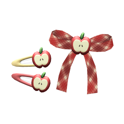 Igari Mori Kei Apple Ribbon and Clips Red