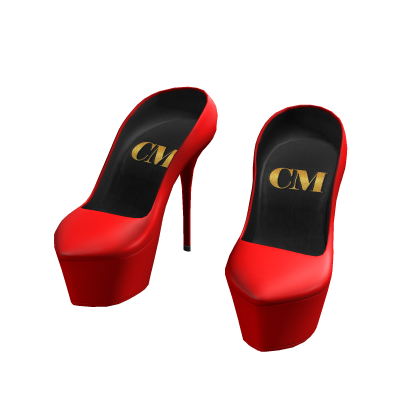 High Platform Heel Pumps - Red