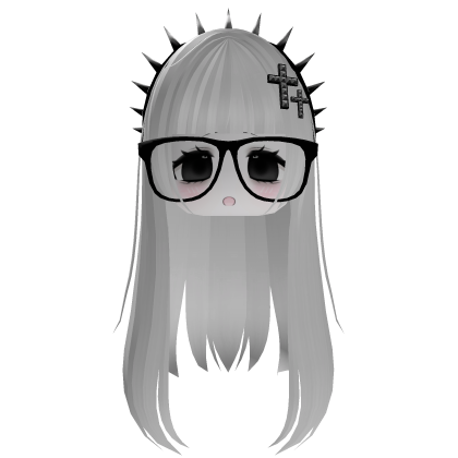 Emo Moe Head with Glasses and Spikes