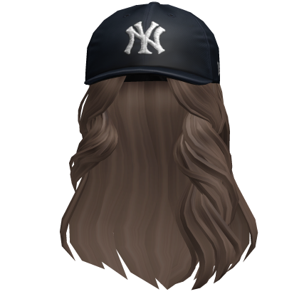 Official New York Yankees MLB Cap Brown Wavy Hair thumbnail