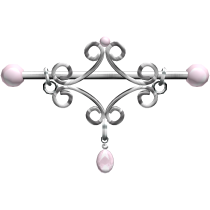 pink cathedral cross bar belly piercing 1.0