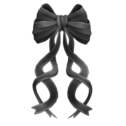 Black Silk Flowy Hair Bow Roblox item