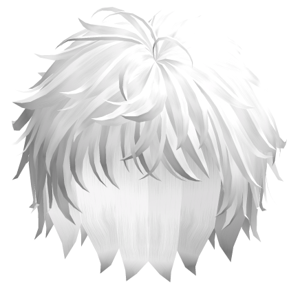 Fluffy Messy Anime Emo Boy Hair White Roblox item