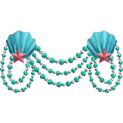 Blue Summer Mermaid Hip Star Clam Shell Pearl Belt - Roblox