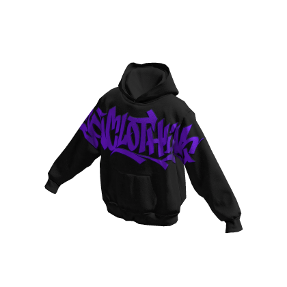JONCLOTHING Graffiti Streetwear Hoodie Purple thumbnail