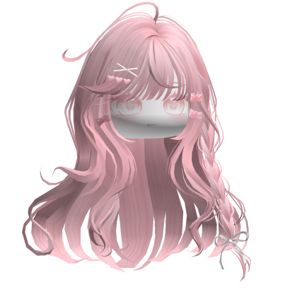 Shoujo Girl Braids w/ Bow Clips (Pink) Roblox item