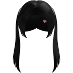 Black Pigtails w/ Heartclip (TOP 3 DONATE)