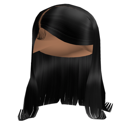 Black Layered Long Hair w/ Side-Swept Bangs