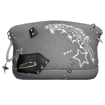 Grey Stitched Chained Punk Beanie Roblox item