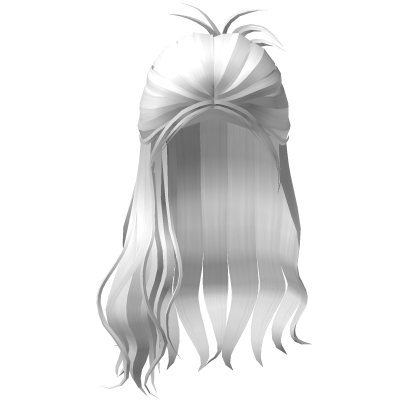 Soft Long Wavy Half-Up Bun Hair (White) Roblox item