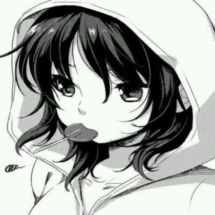 Black and white anime girl. Roblox decal