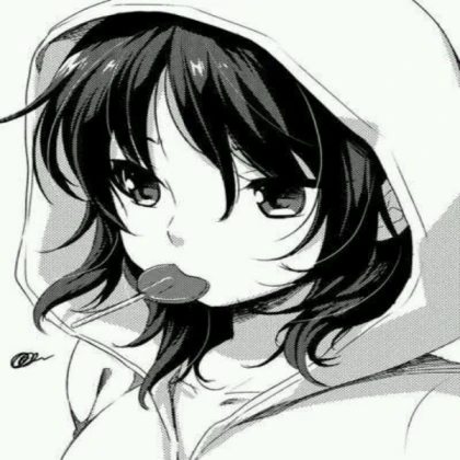 Black and white anime girl.