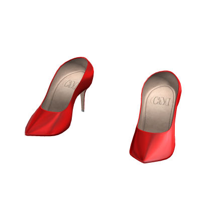 High Heeled Pumps - Red