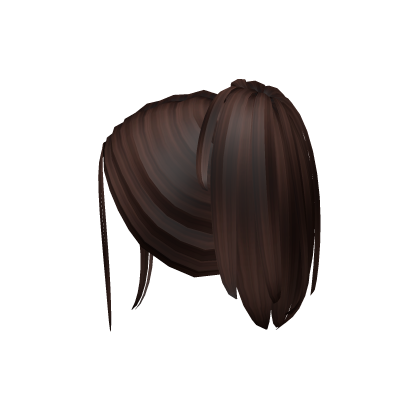 Straight Y2K Messy Hairclip Ponytail in Brown Roblox item