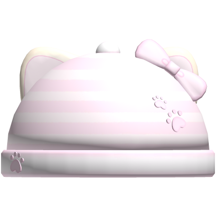 ♡︎ : Cute Pink Hat w Beige Kitty Ears