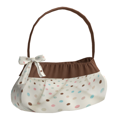 White & Brown Dainty Cute Polka Dot Gyaru Purse