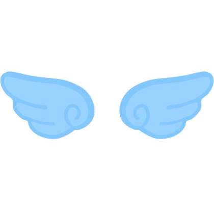 ♡ Cute Glowing Angel Chibi Wings in Blue Roblox item