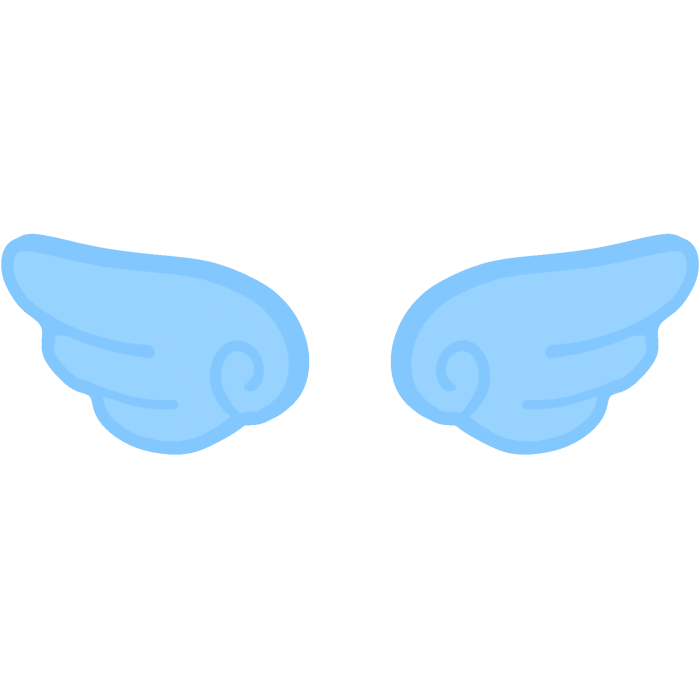 ♡ Cute Glowing Angel Chibi Wings in Blue