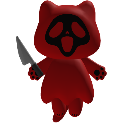 Halloween Red Ghost Face Kitty Back Plush