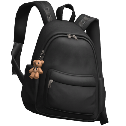 Black Canvas Backpack with Bear Charm [3.0] 