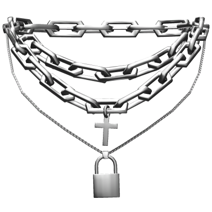 Emo Cross Locket Chain Necklace Silver 3.0
