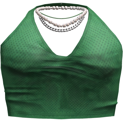 Green Jersey Halter Top w/ Necklace Bundie 3.0