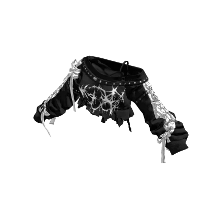 Cozy y2k offshouldersweaterw/tank(BlackWhiteBlack) Roblox item render