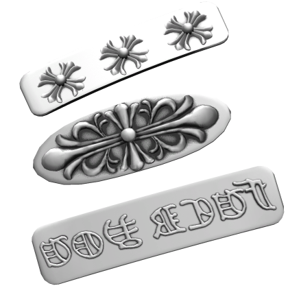 silver chrome hearts hair clip archive fashion Roblox item