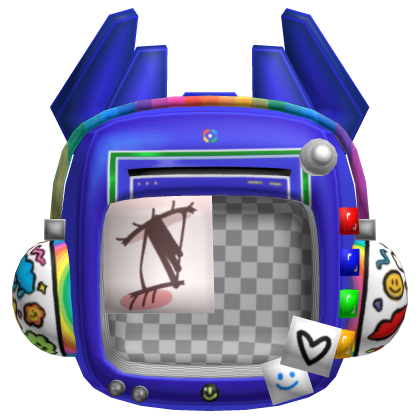 📺 Retro frutiger blue colorful techno tv hood Roblox item