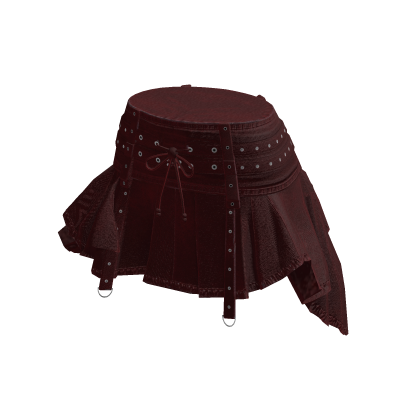 Y2K Goth Pleated Skirt w/ Buckle Straps (Red)