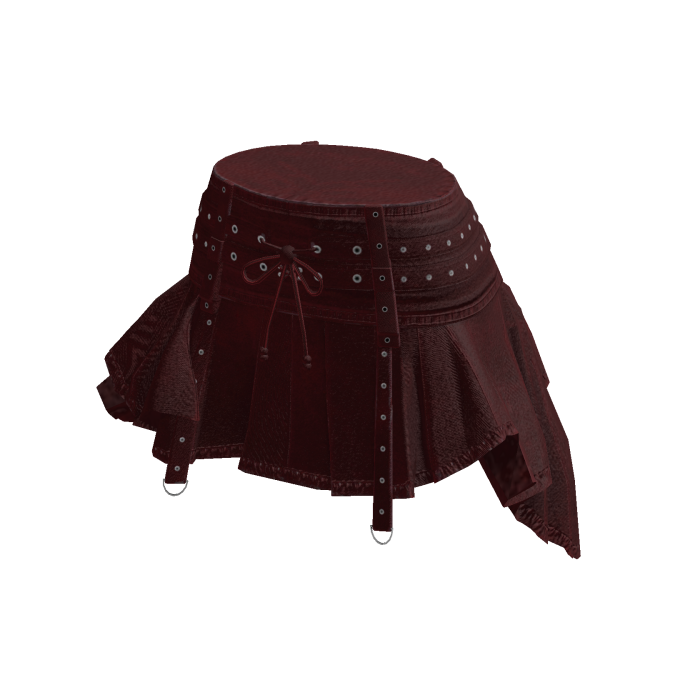 Y2K Goth Pleated Skirt w/ Buckle Straps (Red)