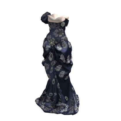 ʚ♡ɞ Navy Blue Couture Silk Gown Dress | Roblox Item