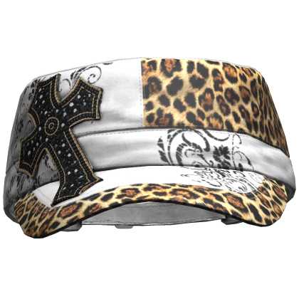 White Tilted Cross Y2K Cap Roblox item