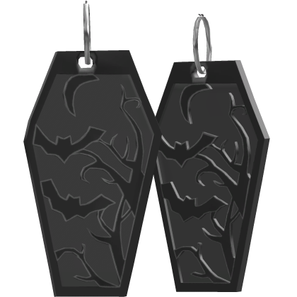 gray haunt coffin earrings