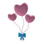 Balão de coração rosa