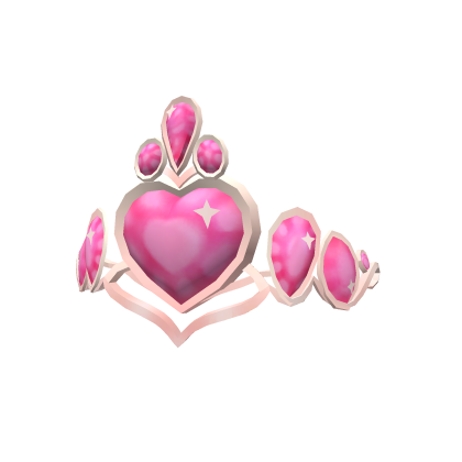 Pink Sparkly Heart Charm Tiara
