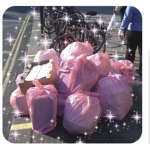 Sparkley pink trash