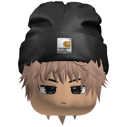 messy emo boy hair w/ Carhart Beanie (milktea) Roblox item