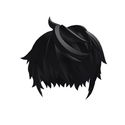 Black Messy Anime Shag Hair Roblox item