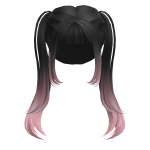 Black w/ Pink Anime Celebrity Pigtails