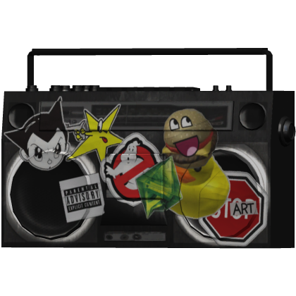 black stickerbomb boombox shoulder (L)