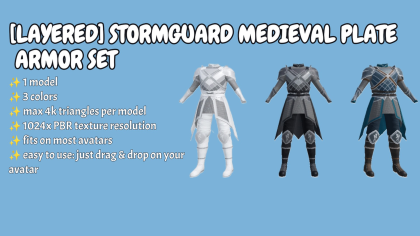 [Layered] Stormguard medieval plate armor set preview 1