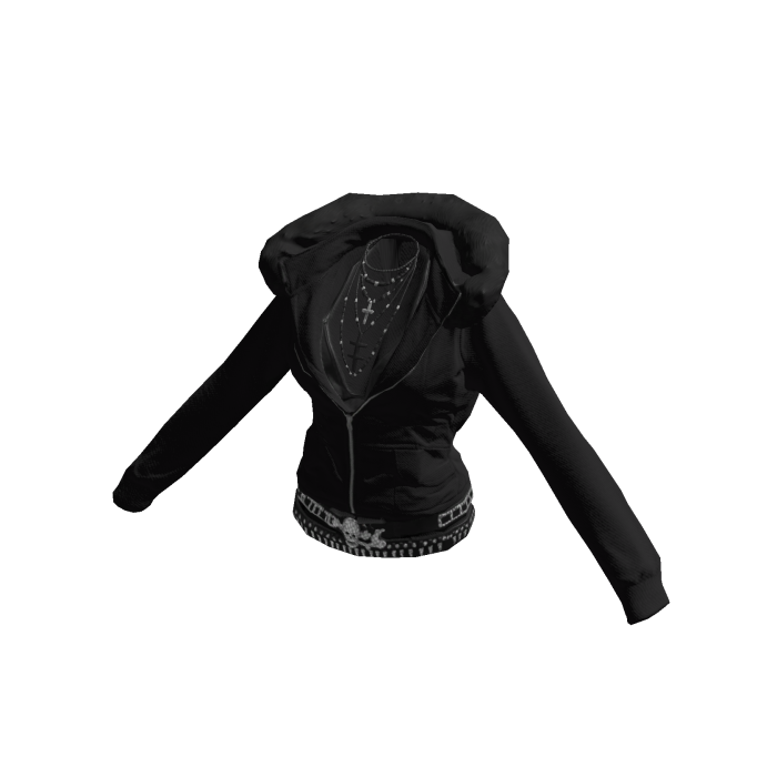 Fur Lined Night Camo Zipup Crop Hoodie