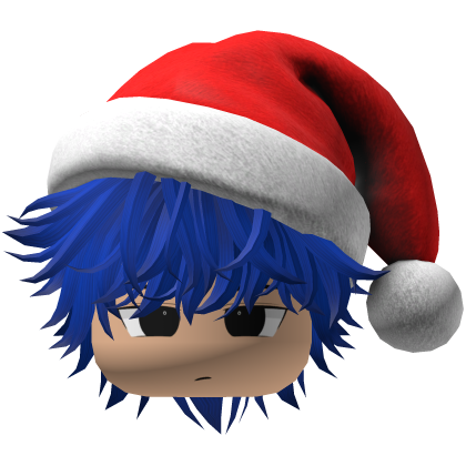 fluffy hair Christmas beret hat (Blue)