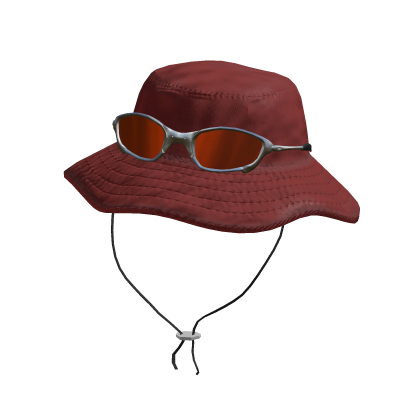 Chapéu de pesca vermelho