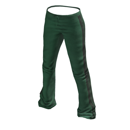 Sporty Green Striped Track Retro Joggers Pants