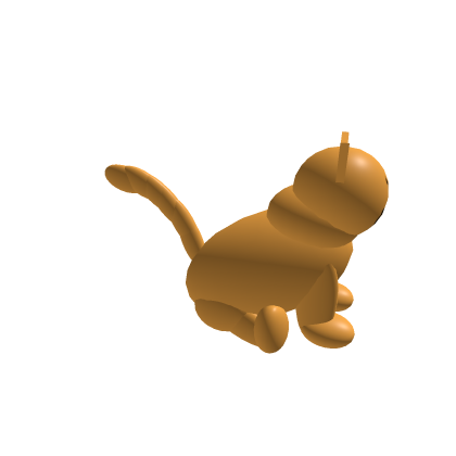 Orange cat sitting model (changes face)