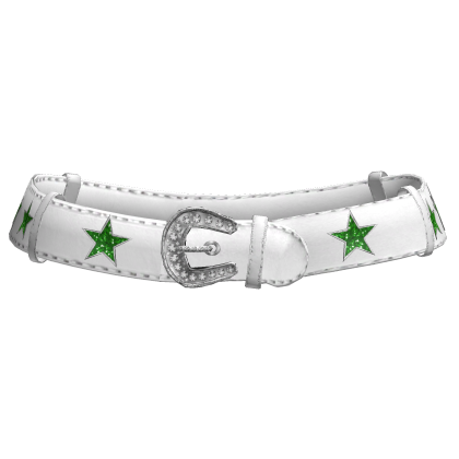 Star Y2K Mcbling White Low Belt In Green